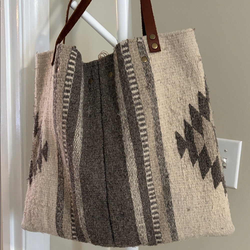 Stylish Beige and Brown Tote Bag